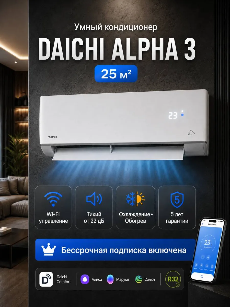 Сплит-система кондиционер умный A25AVQR3_UNL до 25м2