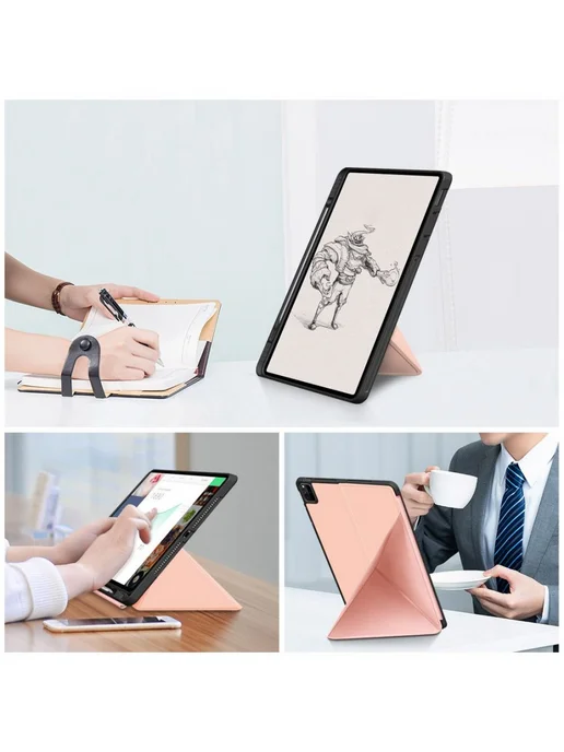 Fanoya Умный Чехол для планшета Huawei Matepad Pro 12.6 2021 WG, розовый, фото 4
