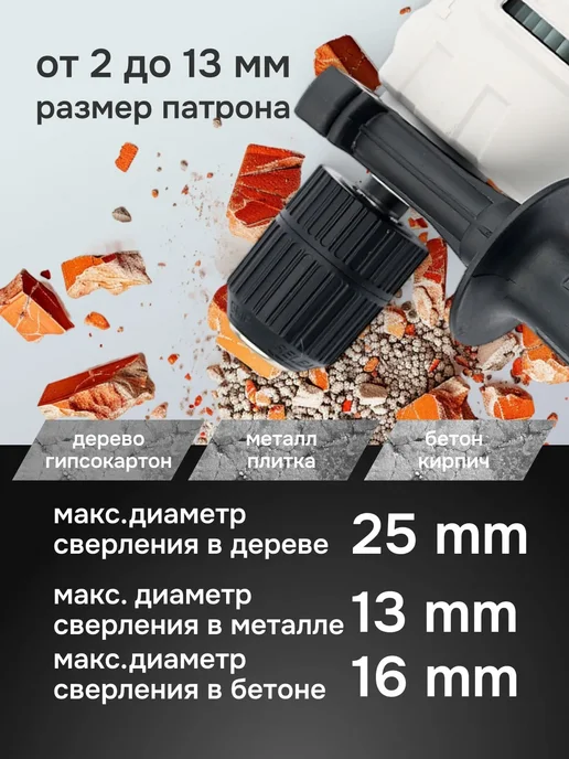 Ewa Дрель ударная, серый, фото 2