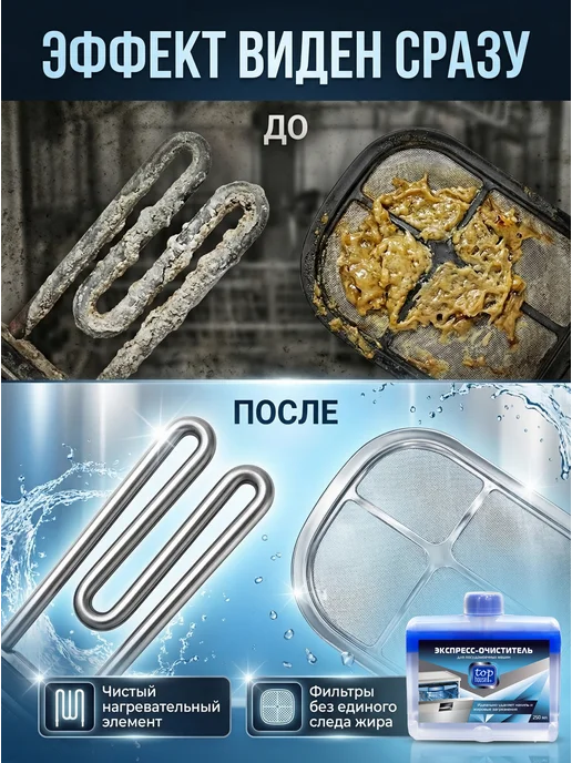 TOP HOUSE Экспресс-очиститель для посудомоечных машин, 250 мл, 250 мл, фото 6