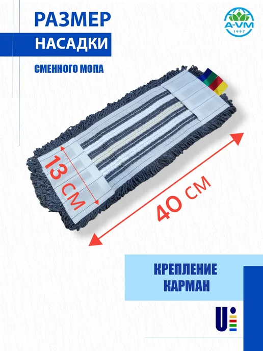 A-VM Сменная насадка на швабру 40х13 см, 40x13 см, фото 7