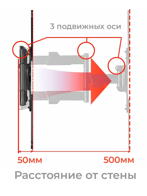 Conflate Кронштейн для телевизора поворотный 32"-60", черный, фото 4