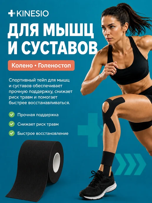 Kinesio Tape Кинезио тейп для тела бежевый хлопковый профессиональный, вариант, фото 4