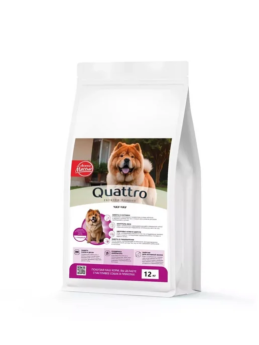 Сухой корм QUATTRO Чау-Чау для собак, говядина, 12 кг