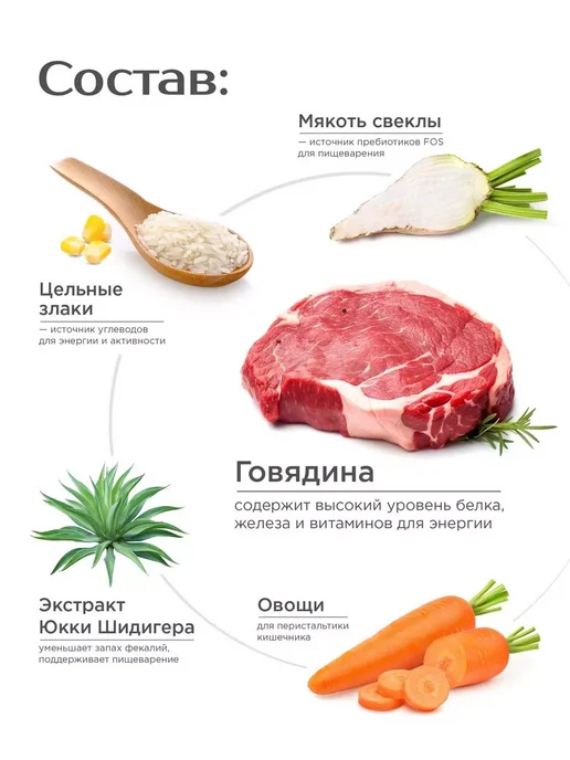 Сухой корм QUATTRO Чау-Чау для собак, говядина, 12 кг, фото 3
