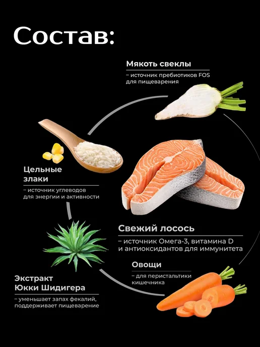Сухой корм QUATTRO Алабай для собак, лосось, 12 кг, фото 3