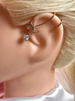 Кафф с бантиком и подвеской-сердцем xuping jewelry 301515041 купить за 1 088 ₽ в интернет-магазине Wildberries