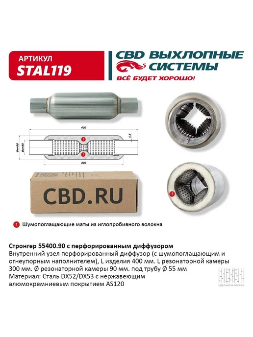 CBD Стронгер пламегаситель, вариант
