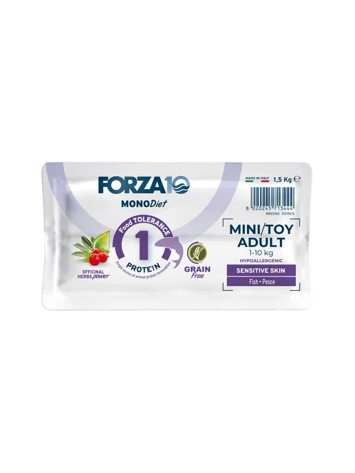 Сухой корм Forza10 Monodiet Skin для собак, мелкие, чувствительное пищеварение, рыба, 1,5 кг, фото 3