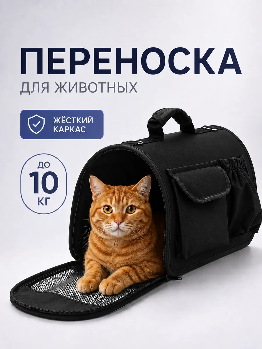 Переноска с жестким каркасом для кошек и собак