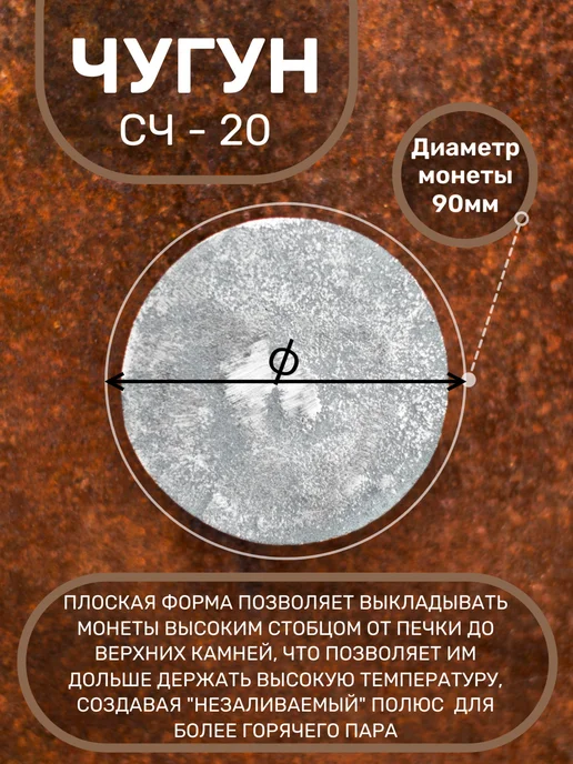 Камни для бани из чугуна, D-90мм, 6шт, 12 шт, фото 3
