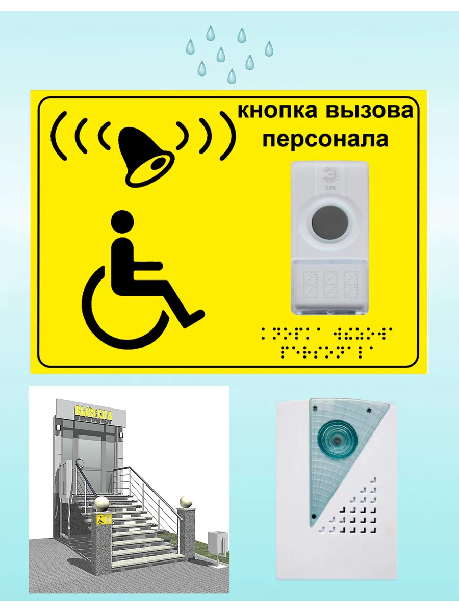 Табличка "Вызов персонала" и звонок