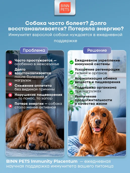 BINN PETS Коллаген для собак добавка ветаптека Immunity Placentum, вариант, фото 2