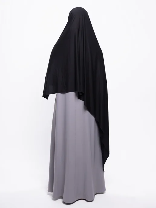 MUSLIM CLOTHING Готовый шарф хиджаб калифорния мусульманский Шейла черная, черный, фото 5