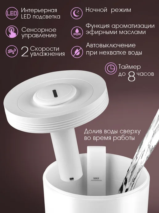 VLK Увлажнитель воздуха для дома бесшумный SAN REMO 100, белый, фото 3
