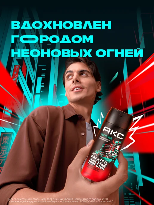 АКС Дезодорант и гель для душа мужской Токио вайб 250+150 мл, 150 мл, фото 5