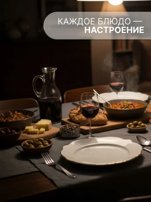 Arya home collection Набор столовой посуды, фарфор, 24 предмета Facile, белый, фото 5