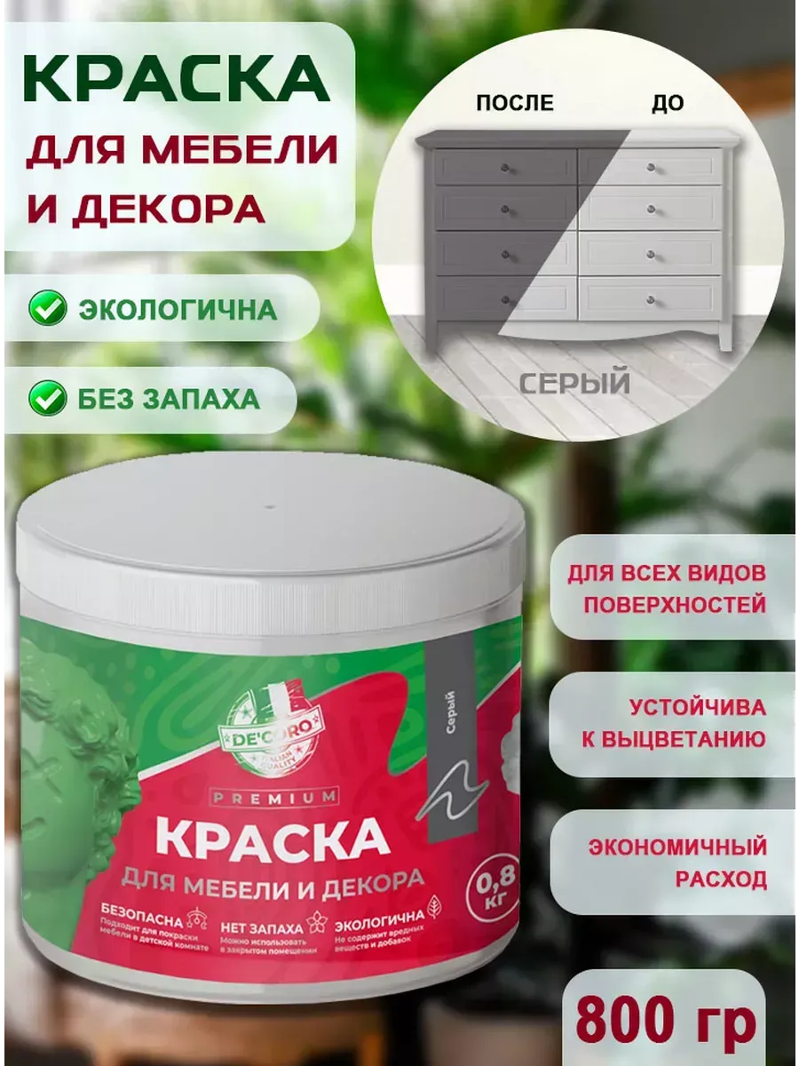 Краска для мебели и декора,серый
