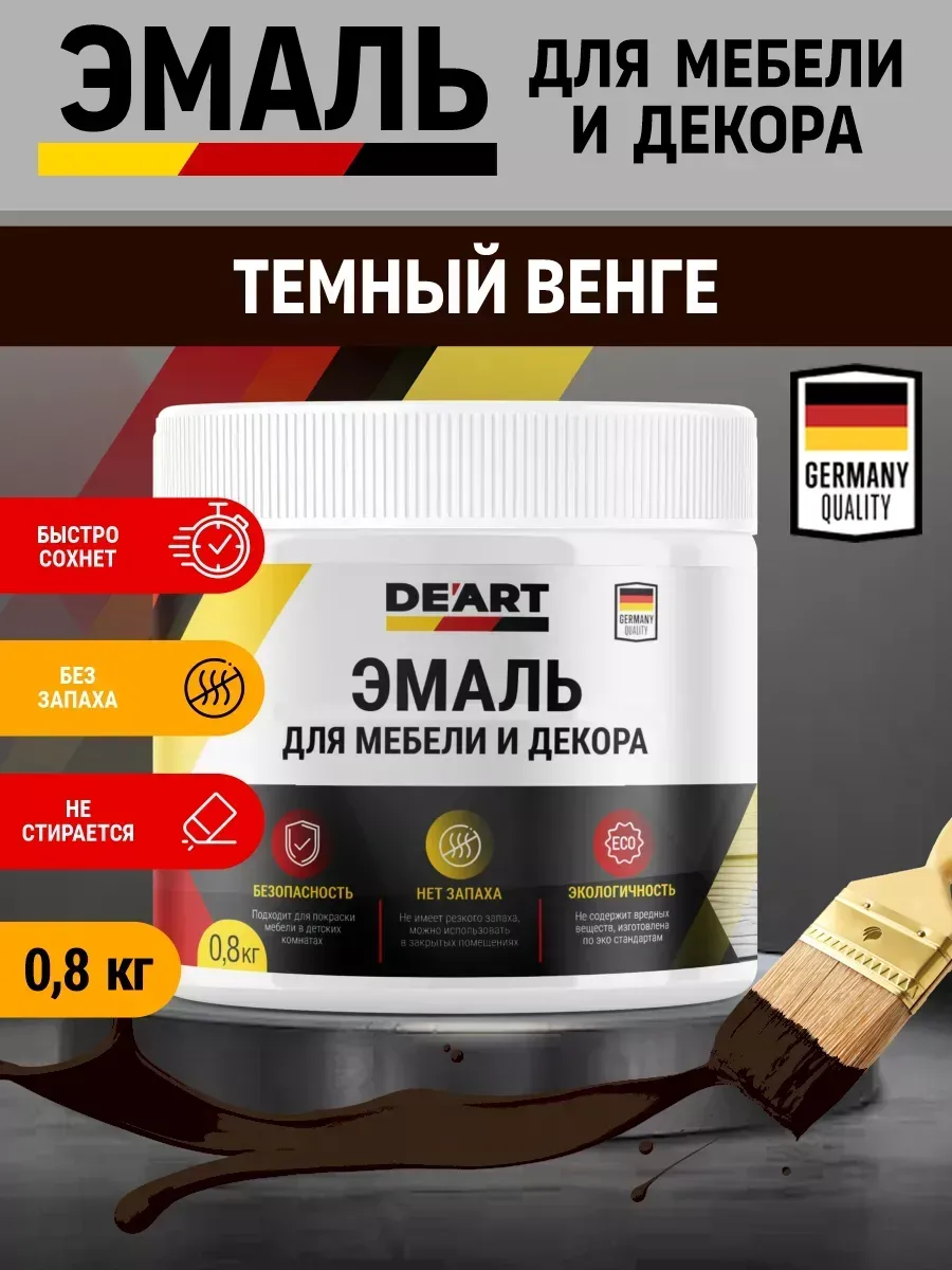 Эмаль для мебели и декора,темный венге