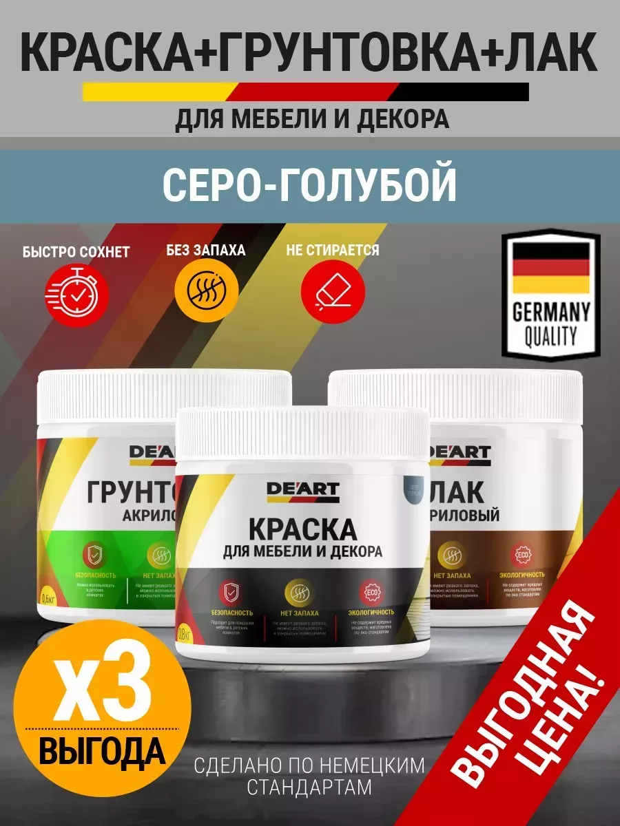 Краска для мебели без запаха (+акриловый грунт и лак)