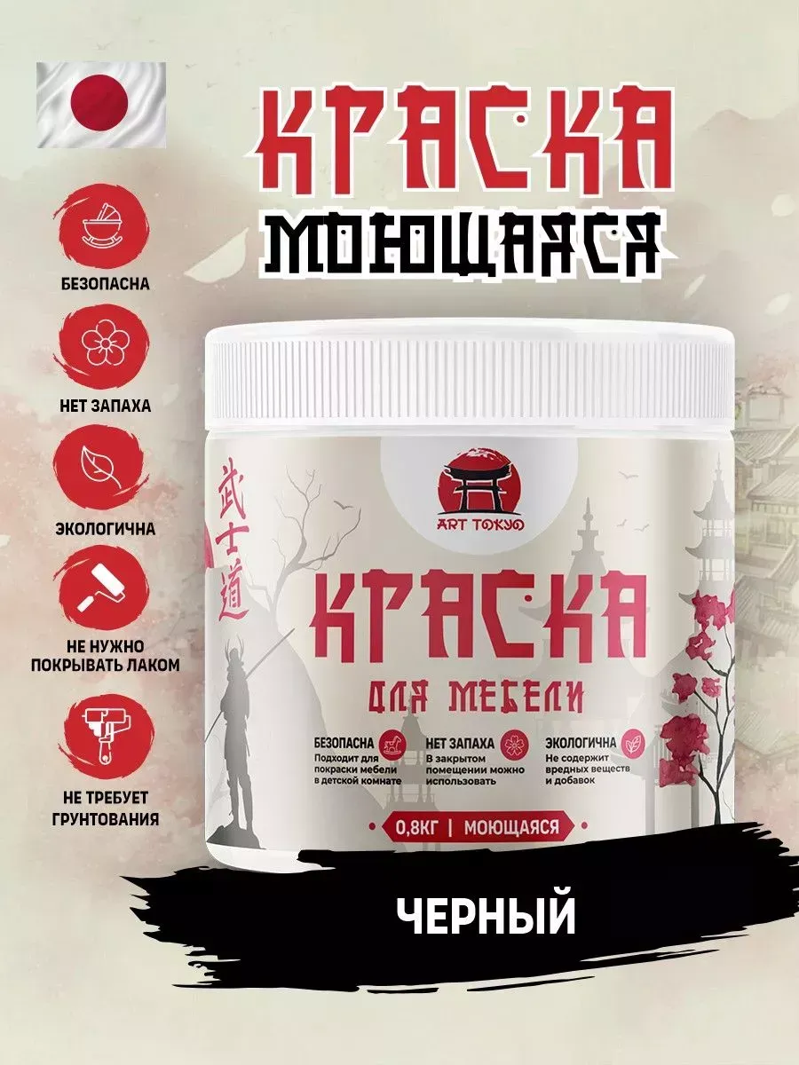 Краска для мебели моющая, полуматовая без запаха