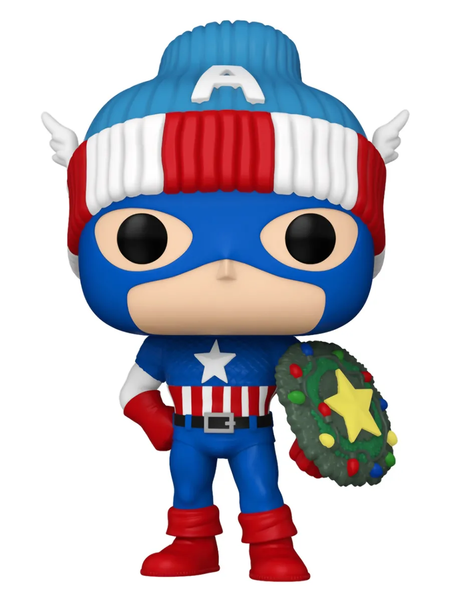 Фигурка Funko POP! башкотряс Марвел Holiday Капитан Америка