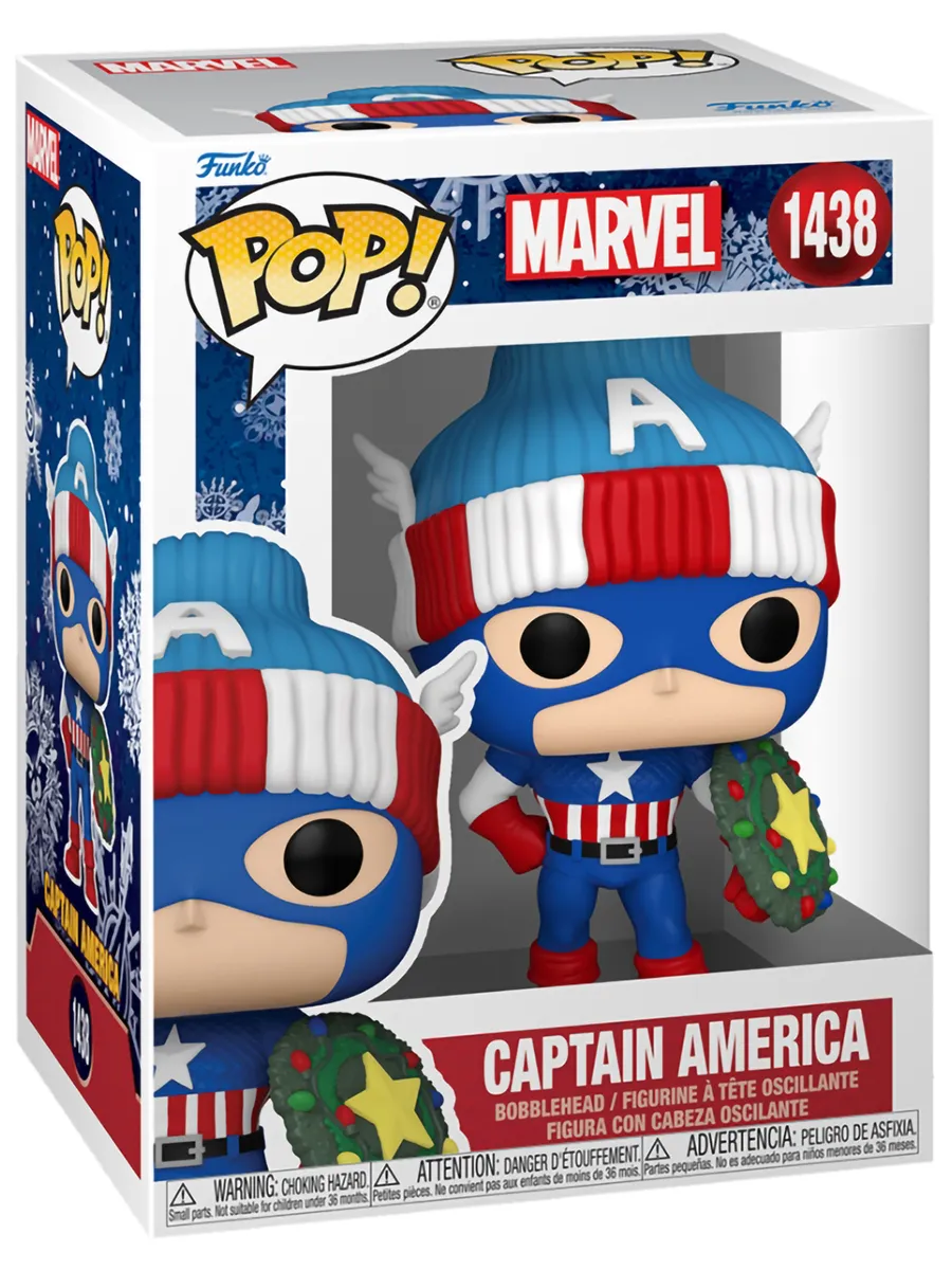 Фигурка Funko POP! башкотряс Марвел Holiday Капитан Америка
