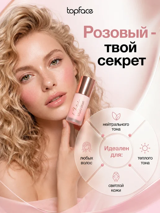 TopFace Кремовые румяна для лица и контуринга 03, розовый, фото 2
