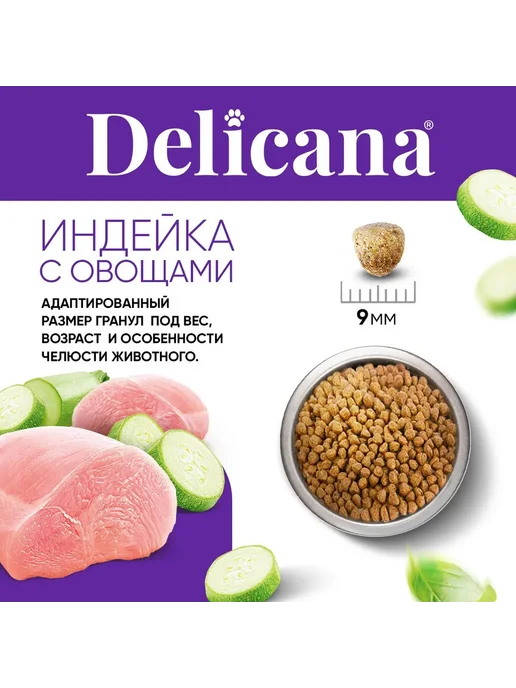 Сухой корм Delicana для собак, мелкие, индейка, 0,4 кг, фото 8