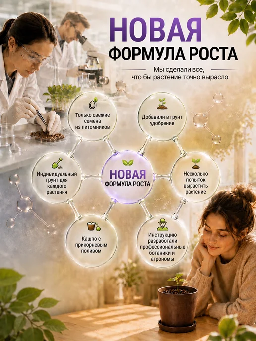 Про Растения Индийская Сирень набор для выращивания растений дома, фиолетовый, фото 6
