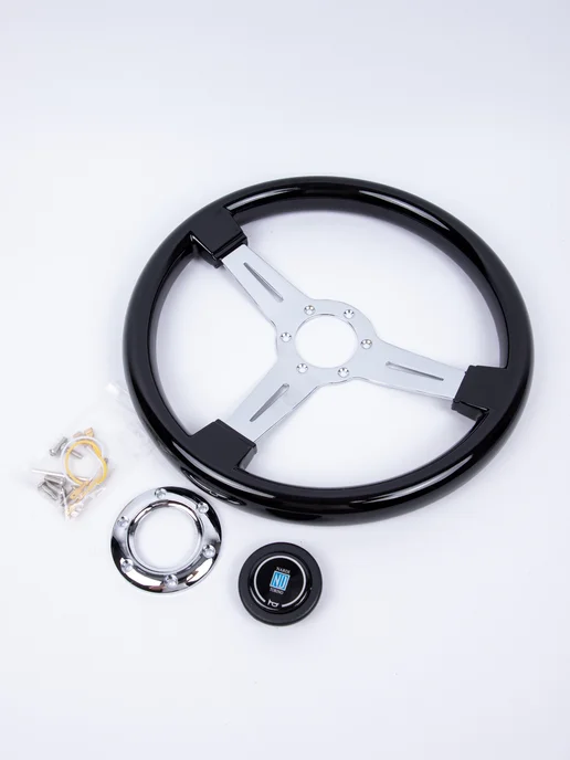 Универсальный руль nardi ABS chrome black 340 мм, черный, фото 8