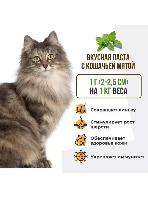 UNITABS БиотинПлюс с таурином для кожи и шерсти кошек (паста 120мл), 120 мл, фото 2
