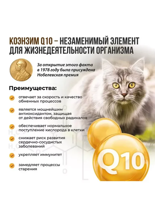 UNITABS БиотинПлюс с таурином и Q10 для кожи и шерсти кошек 120таб, 120 мл, фото 7