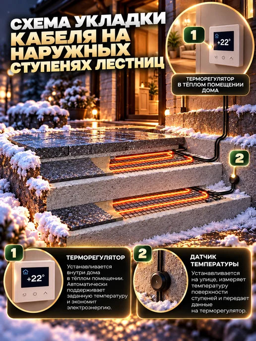 SpyHeat Греющий кабель антиобледенения 14 метров 30Вт, 14 м, 30 Вт, фото 8