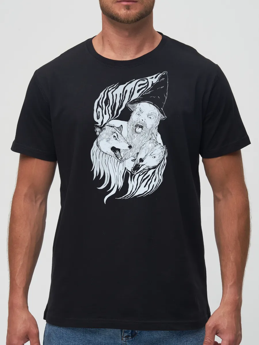 Футболка Glitter wizard рок