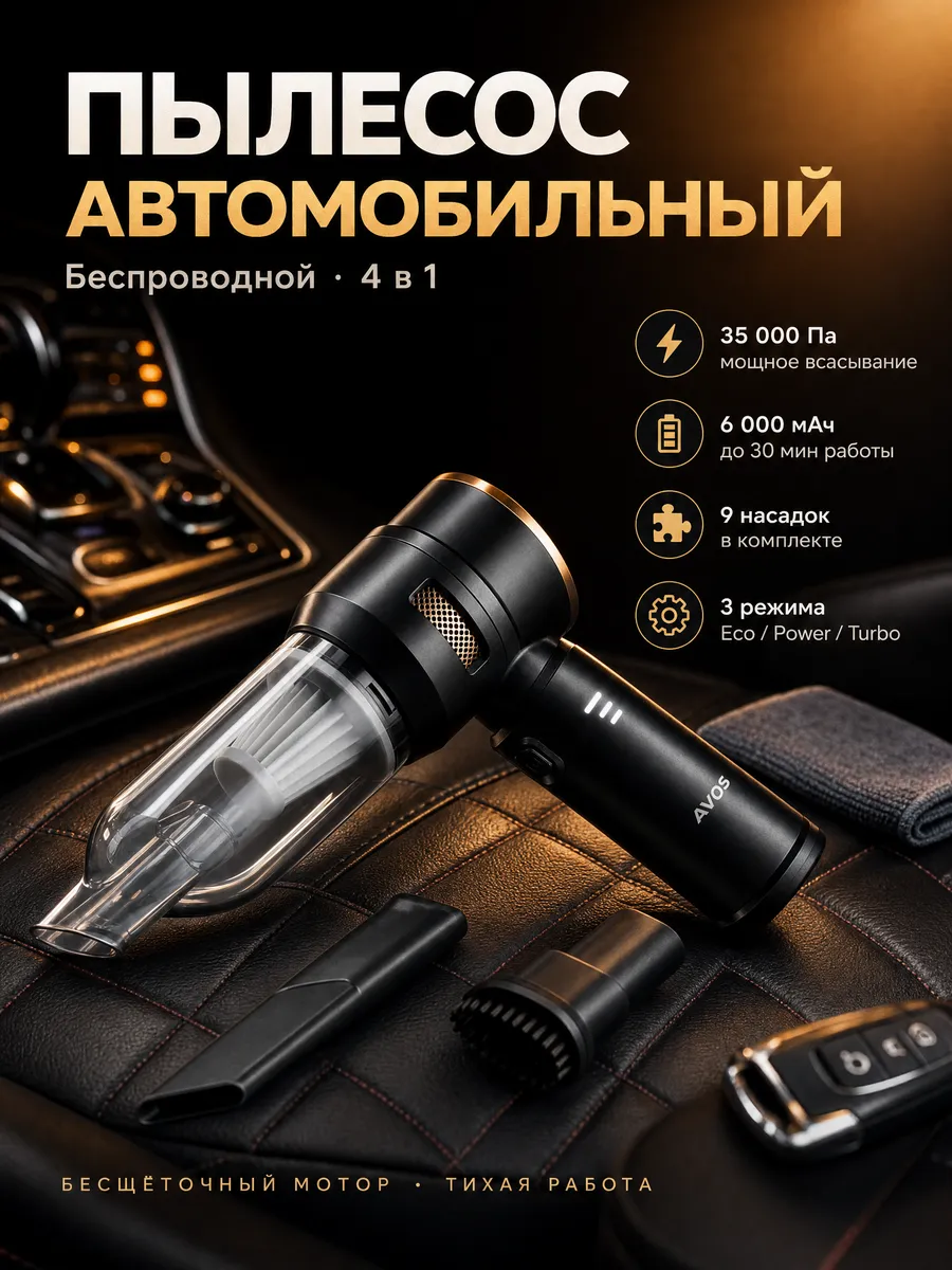 Пылесос для автомобиля беспроводной мощный, воздуходувка