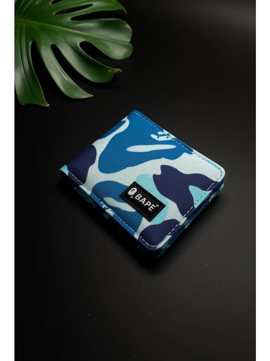 Бумажник-кошелек BAPE Голубой камуфляж