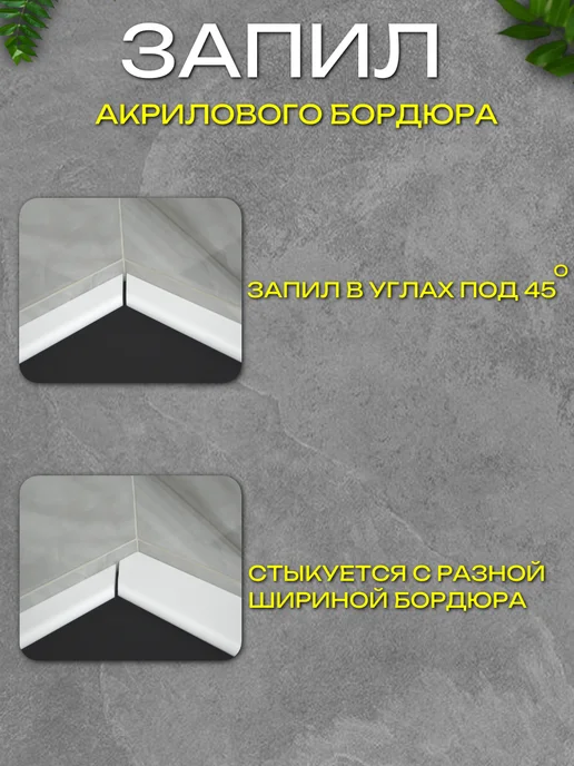 DEMI STONE Акриловый бордюр для ванны правый 12мм БДП12, белый, фото 4