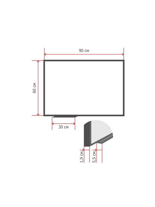 Attache Доска магнитно-маркерная 1-элементная 60х90, 60x90, фото 2