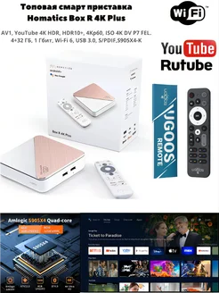 Топовая смарт приставка Box R 4K Plus + супер пульт UR02 HOMATICS 303180807 купить за 12 812 ₽ в интернет-магазине Wildberries