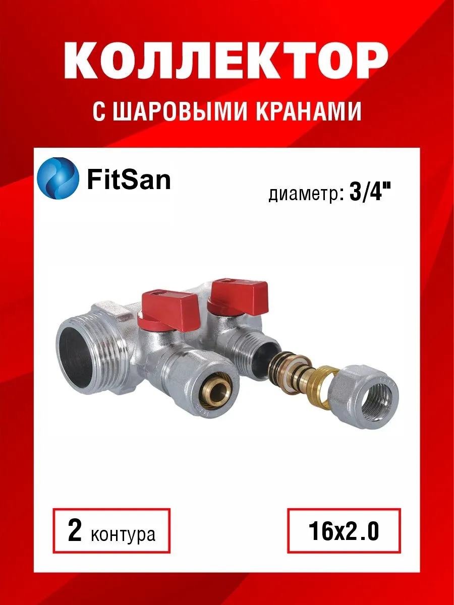 Коллектор с шаровыми кранами