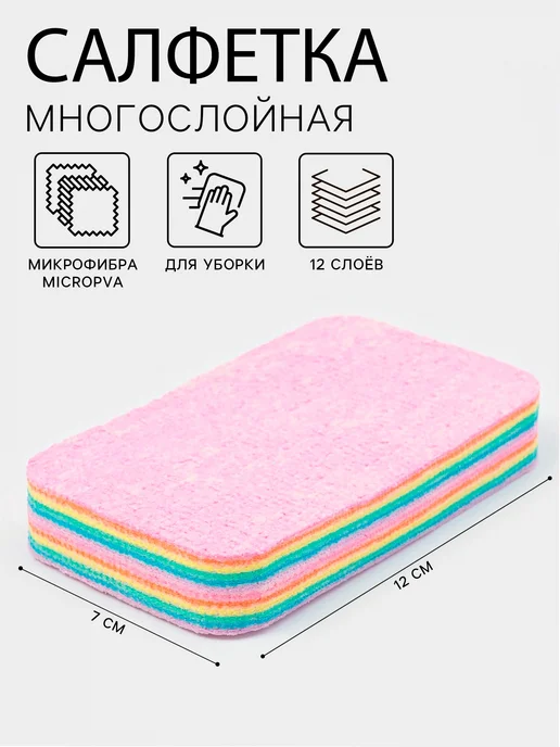 SKYPHOS Многослойная тряпка для уборки из микрофибры, голубой, фото 2