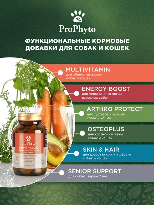 ProPhyto Витамины для собак и кошек для Кожи и Шерсти, 100 таблеток, вариант, фото 8
