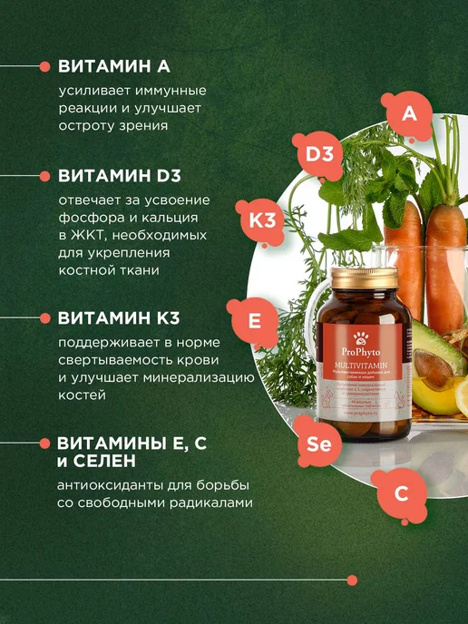 ProPhyto Мультивитамины для собак и кошек, 70 таблеток, 40, фото 3