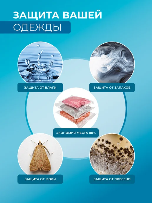 AV Exclusive Вакуумные пакеты для одежды и вещей 12 штук, белый, фото 7