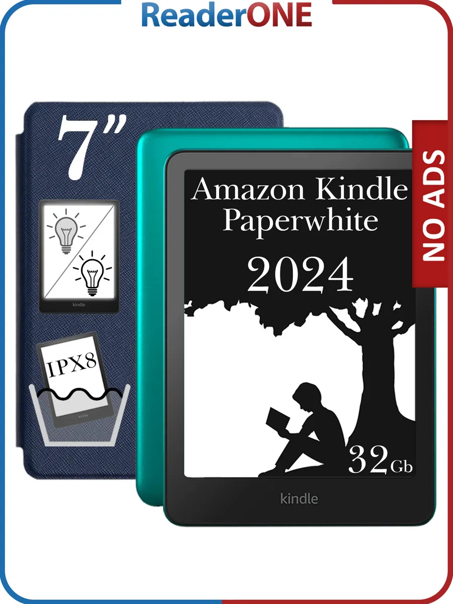 Ридер Kindle PaperWhite 12 2024 32Gb SE Jade с чехлом R-ON