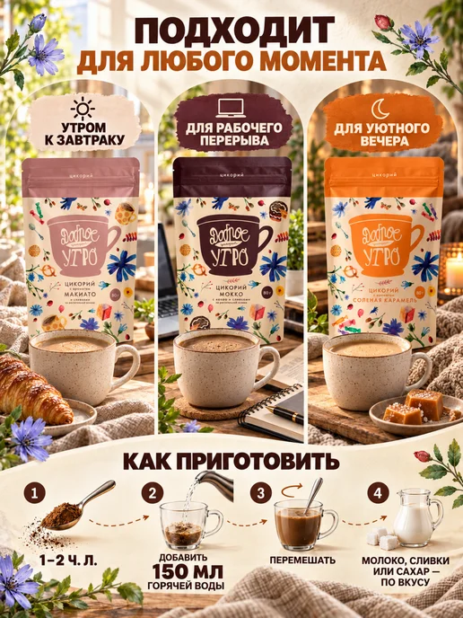 Наш Эталон Цикорий Доброе утро, набор из 3 шт, 3 шт, в упаковке 274 г, фото 3