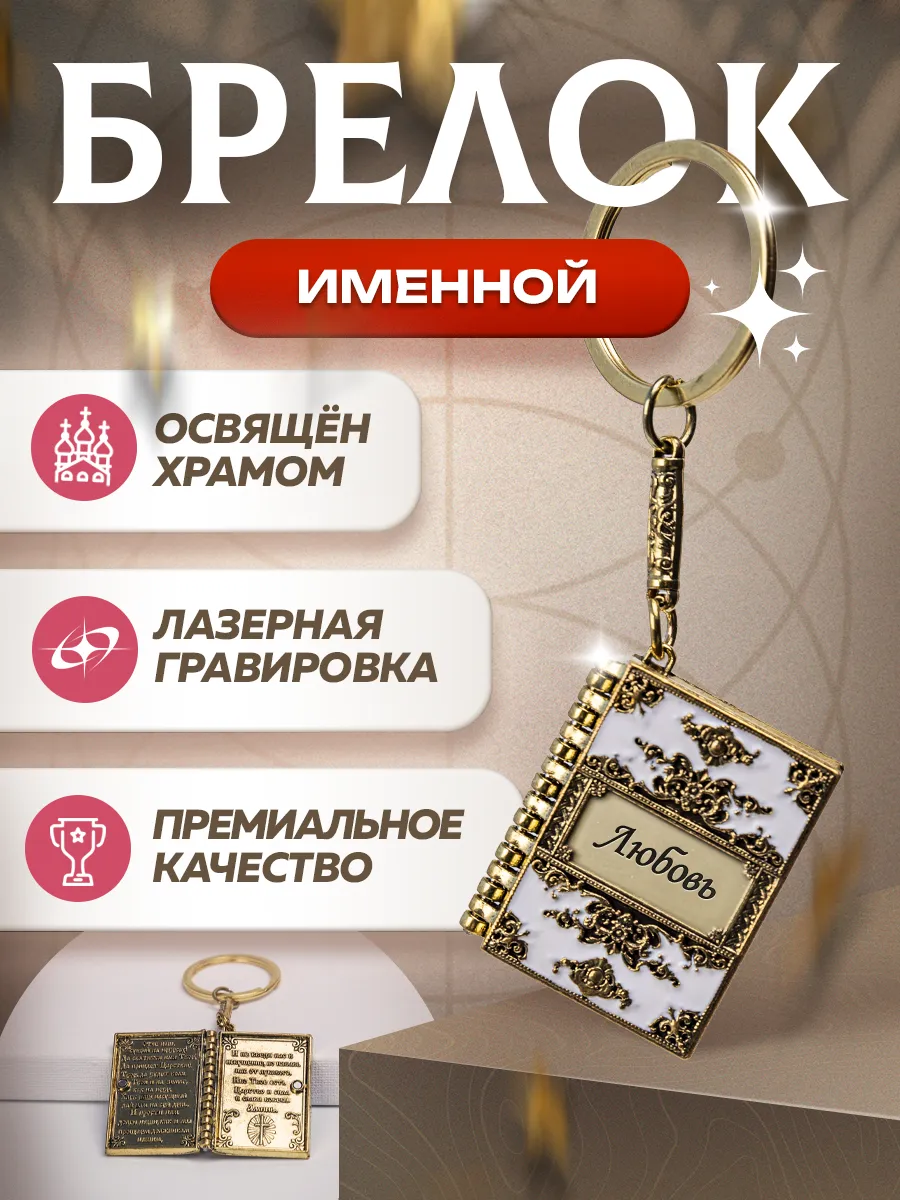 Брелок именной "Любовь" с молитвой