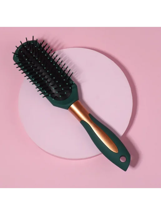 LUCKY HAIR Расчёска массажная, прорезиненная ручка, 5 × 24 см, 5x24 см
