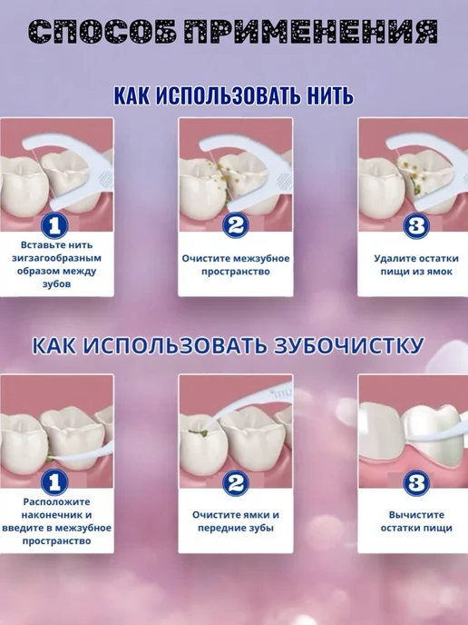 Зубная нить зубочистки 30шт, 30 шт, фото 3